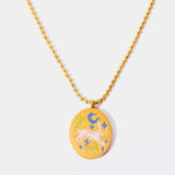 Brass 18K Gold-Plated Coin Shape Pendant Necklace Gold One Size Necklaces - Tophatter Daily Deals