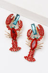 Lobster Shape Glass Stone Dangle Earrings Earrings - Tophatter Daily Deals