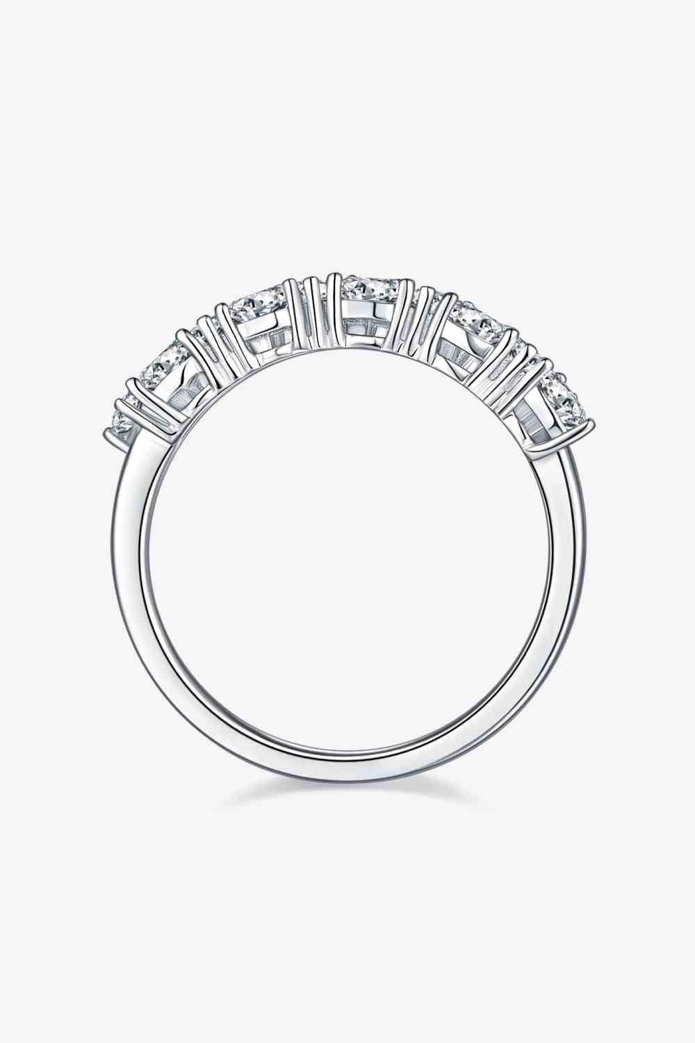 1 Carat Moissanite 925 Sterling Silver Half-Eternity Ring Moissanite - Tophatter Daily Deals