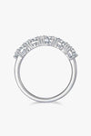 1 Carat Moissanite 925 Sterling Silver Half-Eternity Ring Moissanite - Tophatter Daily Deals