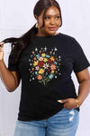 Simply Love Full Size Floral Graphic Cotton Tee Women's T-Shirts - Tophatter Daily Deals