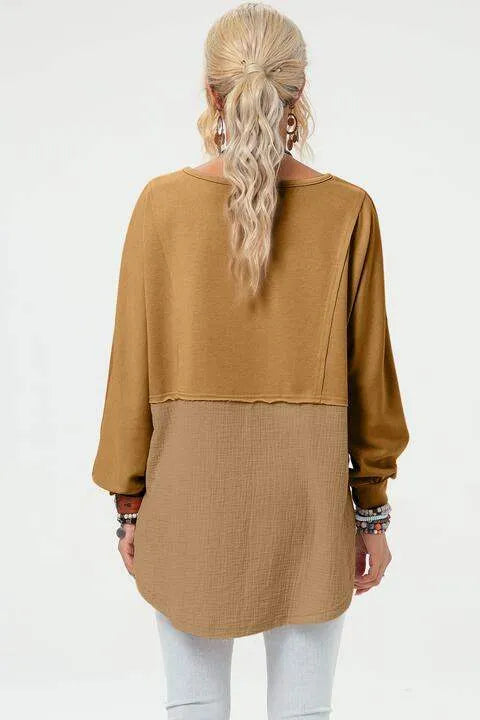 Curved Hem Dolman Sleeve Top Blouses - Tophatter Daily Deals