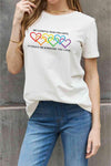 Simply Love Full Size Heart Slogan Graphic Cotton Tee Women's T-Shirts - Tophatter Daily Deals