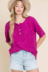 BOMBOM At The Fair Animal Textured Top Blouses - Tophatter Daily Deals