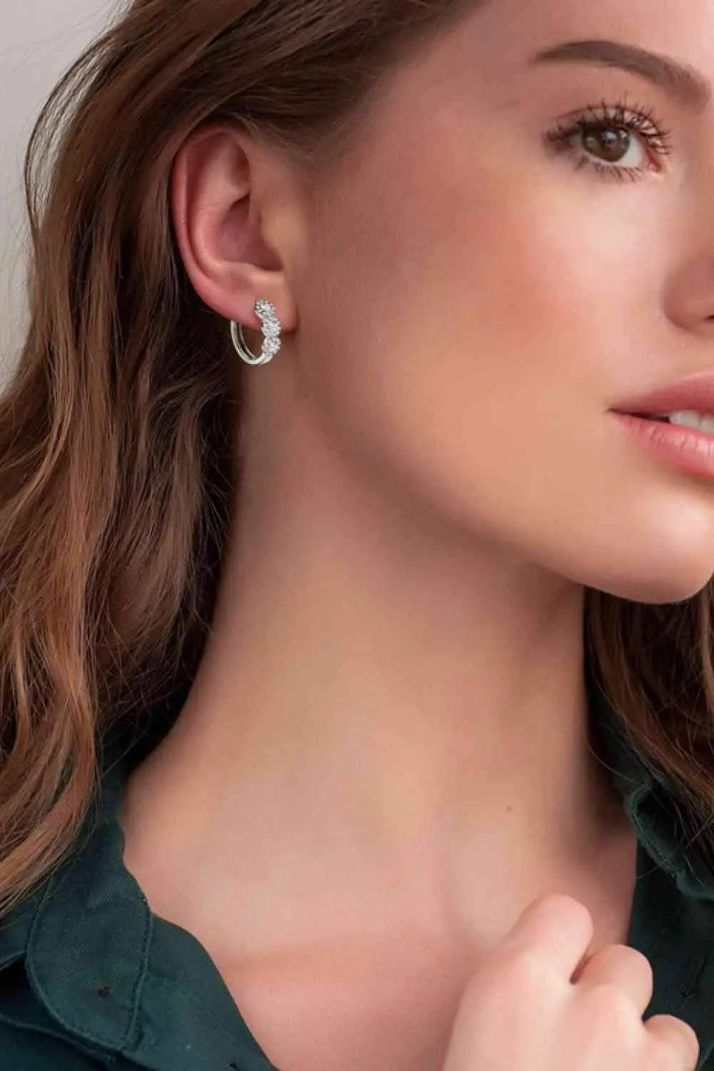 Moissanite 925 Sterling Silver Huggie Earrings Moissanite - Tophatter Daily Deals