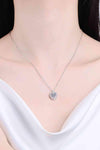 925 Sterling Silver 1 Carat Moissanite Heart Pendant Necklace Silver One Size Moissanite - Tophatter Daily Deals