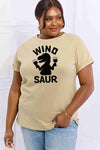 Simply Love Full Size WINOSAUR Graphic Cotton T-Shirt Taupe Women's T-Shirts - Tophatter Daily Deals