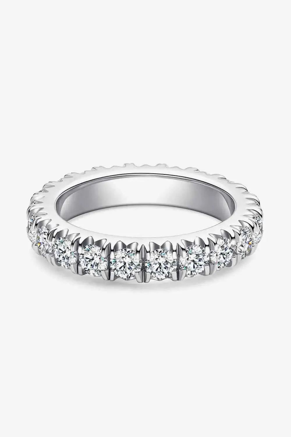 Adored 2.3 Carat Moissanite 925 Sterling Silver Eternity Ring Moissanite - Tophatter Daily Deals