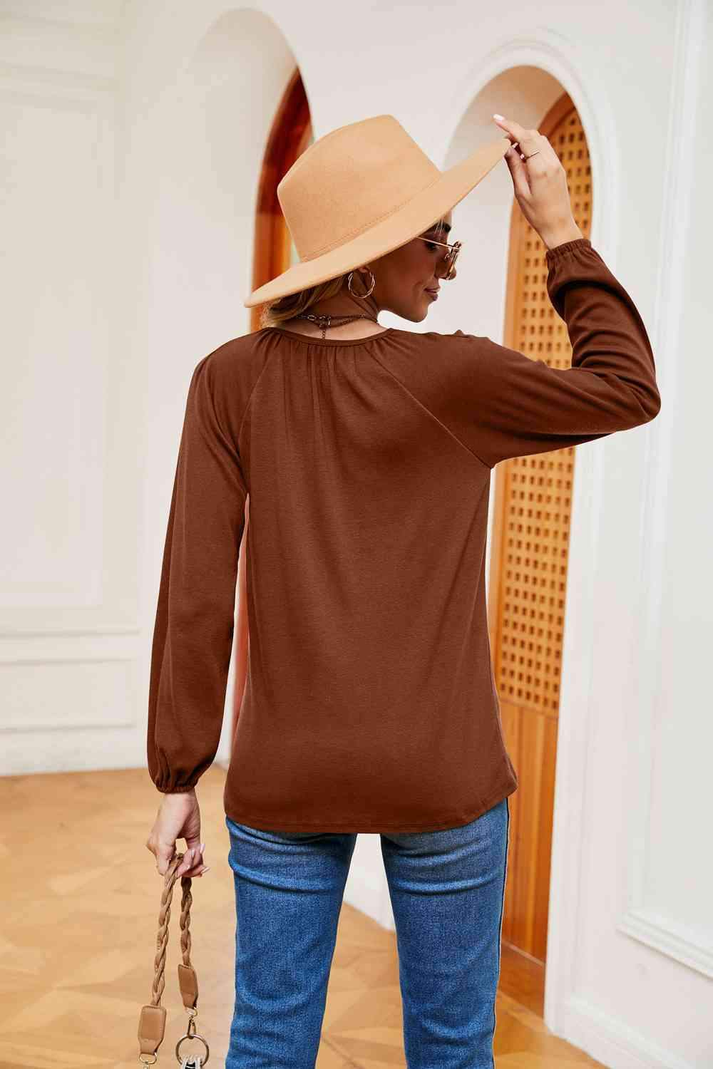 V-Neck Long Sleeve T-Shirt Women's T-Shirts - Tophatter Daily Deals