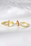 Inlaid Zircon 925 Sterling Silver C-Hoop Earrings Earrings - Tophatter Daily Deals
