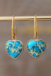 Imperial Jasper Heart Earrings Sky Blue One Size Earrings - Tophatter Daily Deals