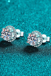 1 Carat Moissanite Rhodium-Plated Round Stud Earrings Moissanite - Tophatter Daily Deals