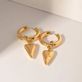 Stainless Steel Heart Dangle Earrings Earrings - Tophatter Daily Deals