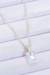 925 Sterling Silver Natural Moonstone Pendant Necklace - Tophatter Shopping Deals
