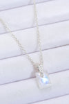 925 Sterling Silver Natural Moonstone Pendant Necklace Silver One Size Moonstone - Tophatter Daily Deals