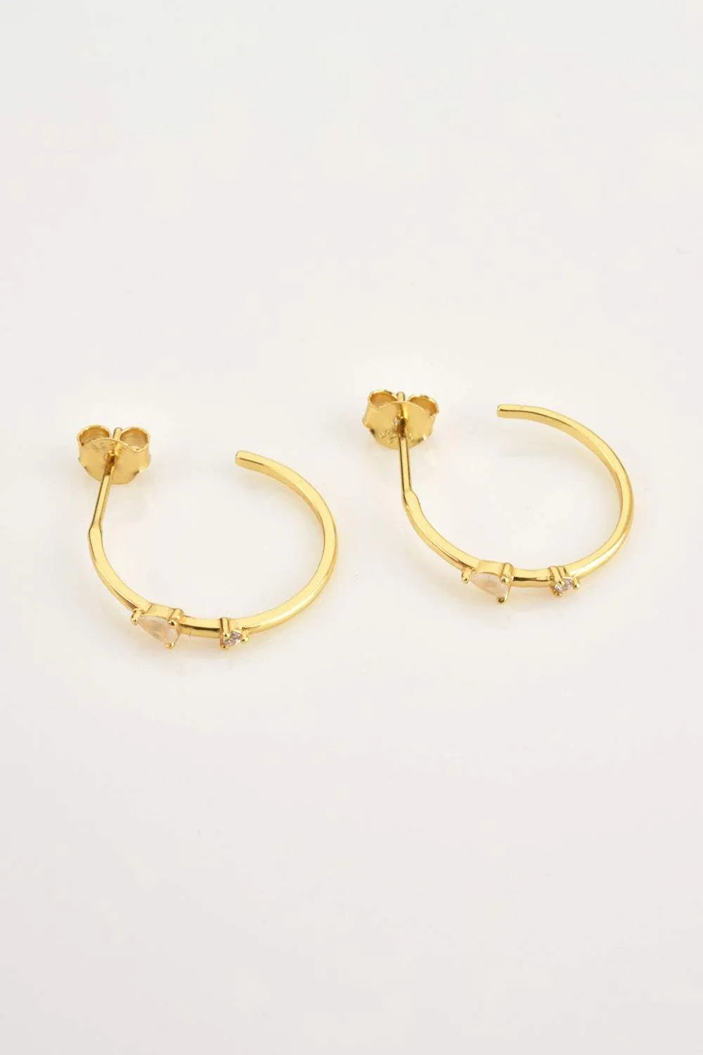 Zircon 925 Sterling Silver C-Hoop Earrings Earrings - Tophatter Daily Deals