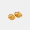 Texture Stainless Steel Stud Earrings Gold One Size Earrings - Tophatter Daily Deals