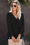 Buttoned Puff Sleeve Blouse Blouses - Tophatter Daily Deals