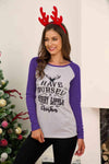 Full Size Graphic Long Sleeve T-Shirt Violet Women's T-Shirts - Tophatter Daily Deals