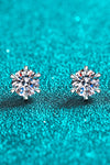 Inlaid Moissanite Stud Earrings Silver One Size Moissanite - Tophatter Daily Deals