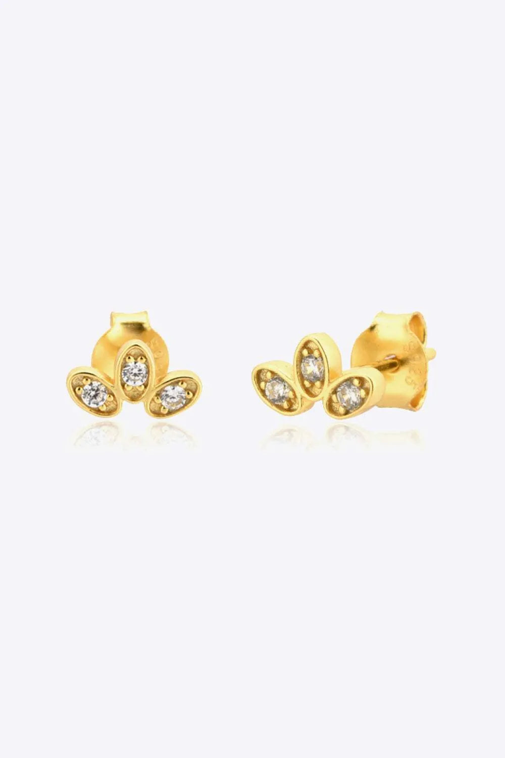 Inlaid 925 Sterling Silver Stud Earrings White One Size Earrings - Tophatter Daily Deals