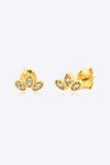 Inlaid 925 Sterling Silver Stud Earrings White One Size Earrings - Tophatter Daily Deals