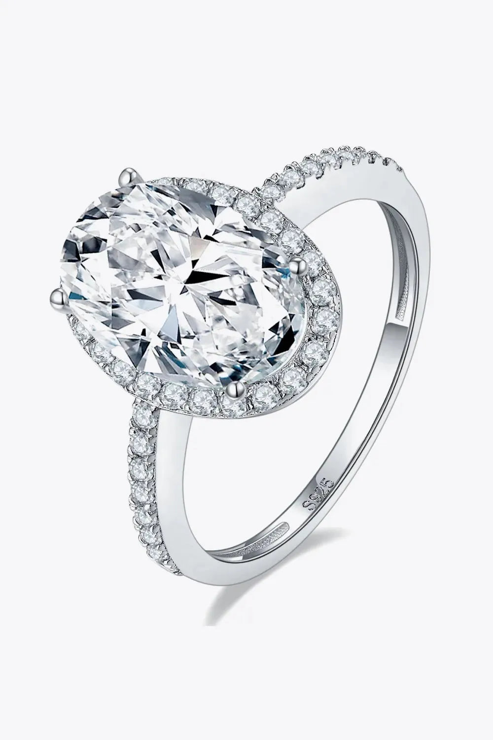 4.5 Carat Moissanite Halo Ring Moissanite - Tophatter Daily Deals