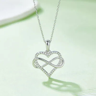 Moissanite 925 Sterling Silver Heart Shape Necklace Silver One Size Moissanite - Tophatter Daily Deals