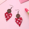 PU Leather Iron Hook Sequin Heart Earrings Earrings - Tophatter Daily Deals