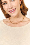 Adored Ribbed Stainless Steel Earrings Earrings - Tophatter Daily Deals