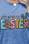 HAPPY EASTER Graphic Round Neck Tee Shirt Women's T-Shirts - Tophatter Daily Deals