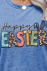 HAPPY EASTER Graphic Round Neck Tee Shirt Women's T-Shirts - Tophatter Daily Deals