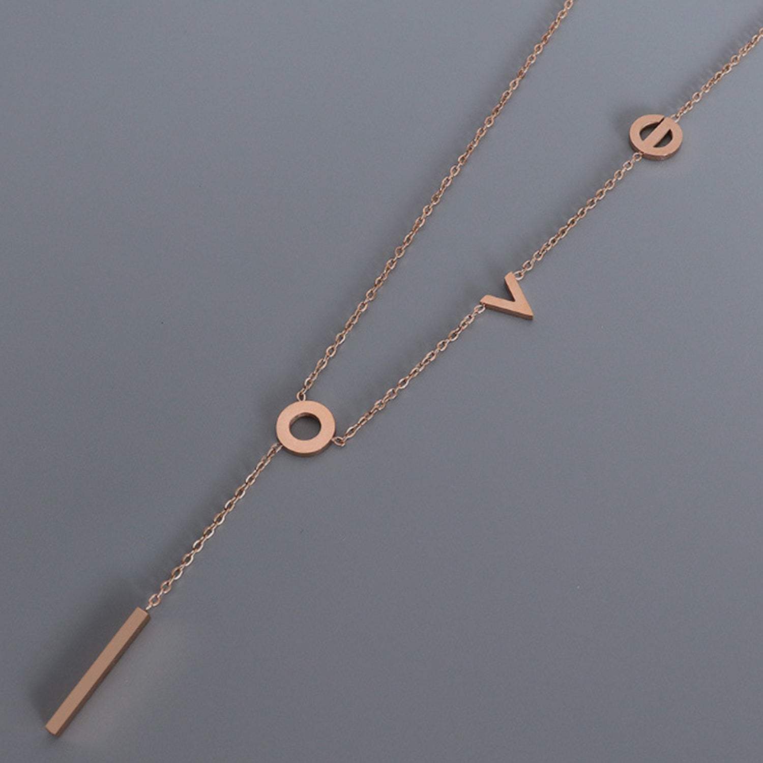 Titanium Steel Letter Necklace Necklaces - Tophatter Daily Deals