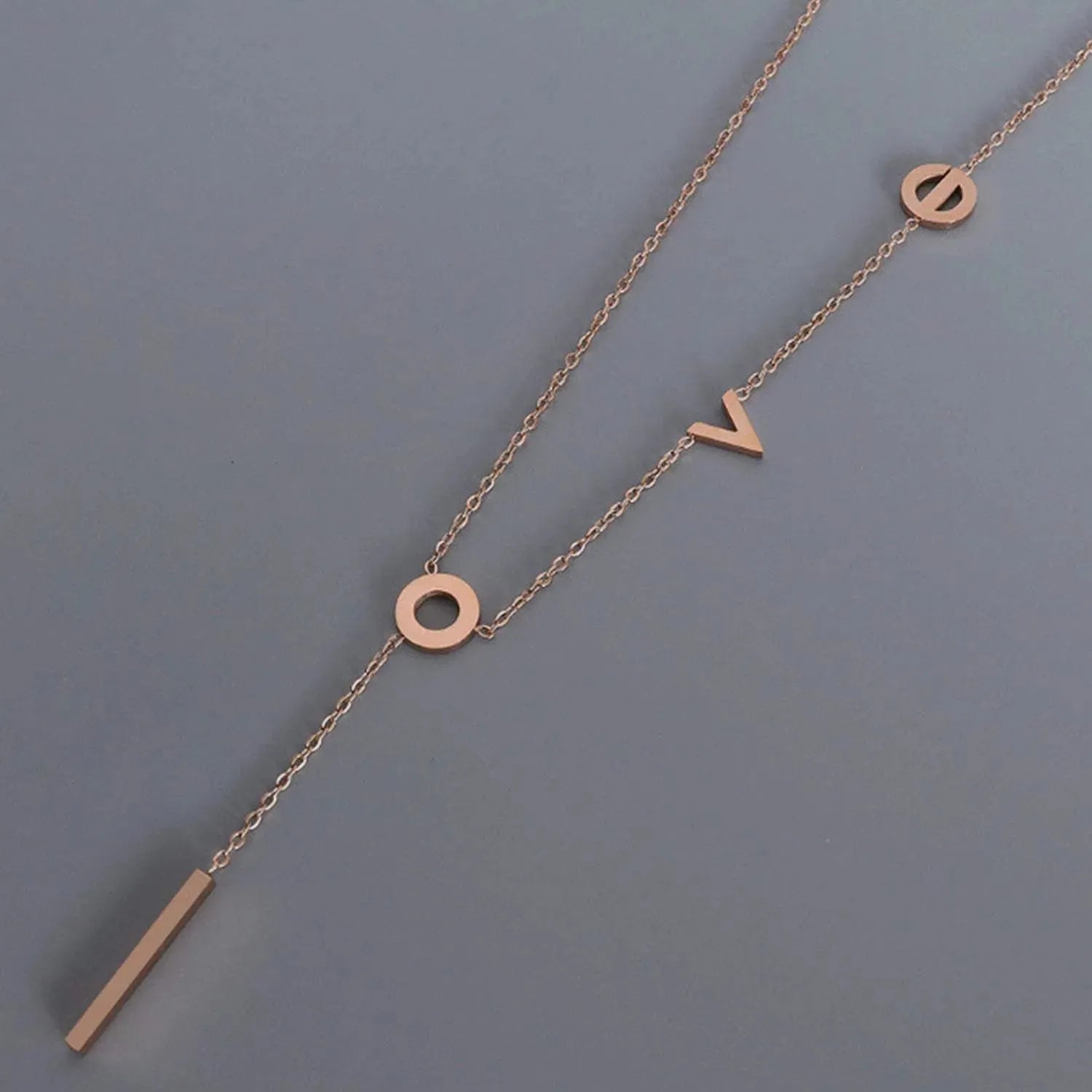 Titanium Steel Letter Necklace Necklaces - Tophatter Daily Deals