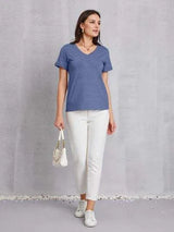 V-Neck Short Sleeve T-Shirt Women's T-Shirts - Tophatter Daily Deals