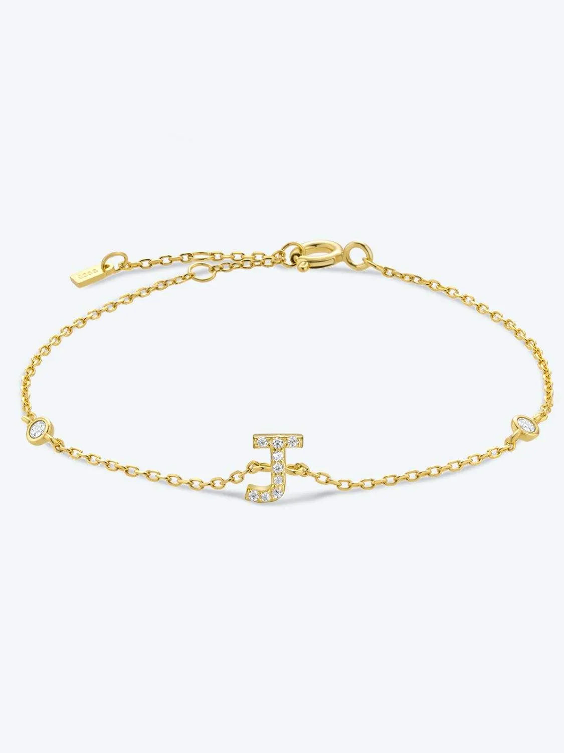 G To K Zircon 925 Sterling Silver Bracelet J-Gold One Size Bracelets - Tophatter Daily Deals