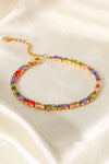 18K Gold Plated Multicolored Cubic Zirconia Bracelet Bracelets - Tophatter Daily Deals