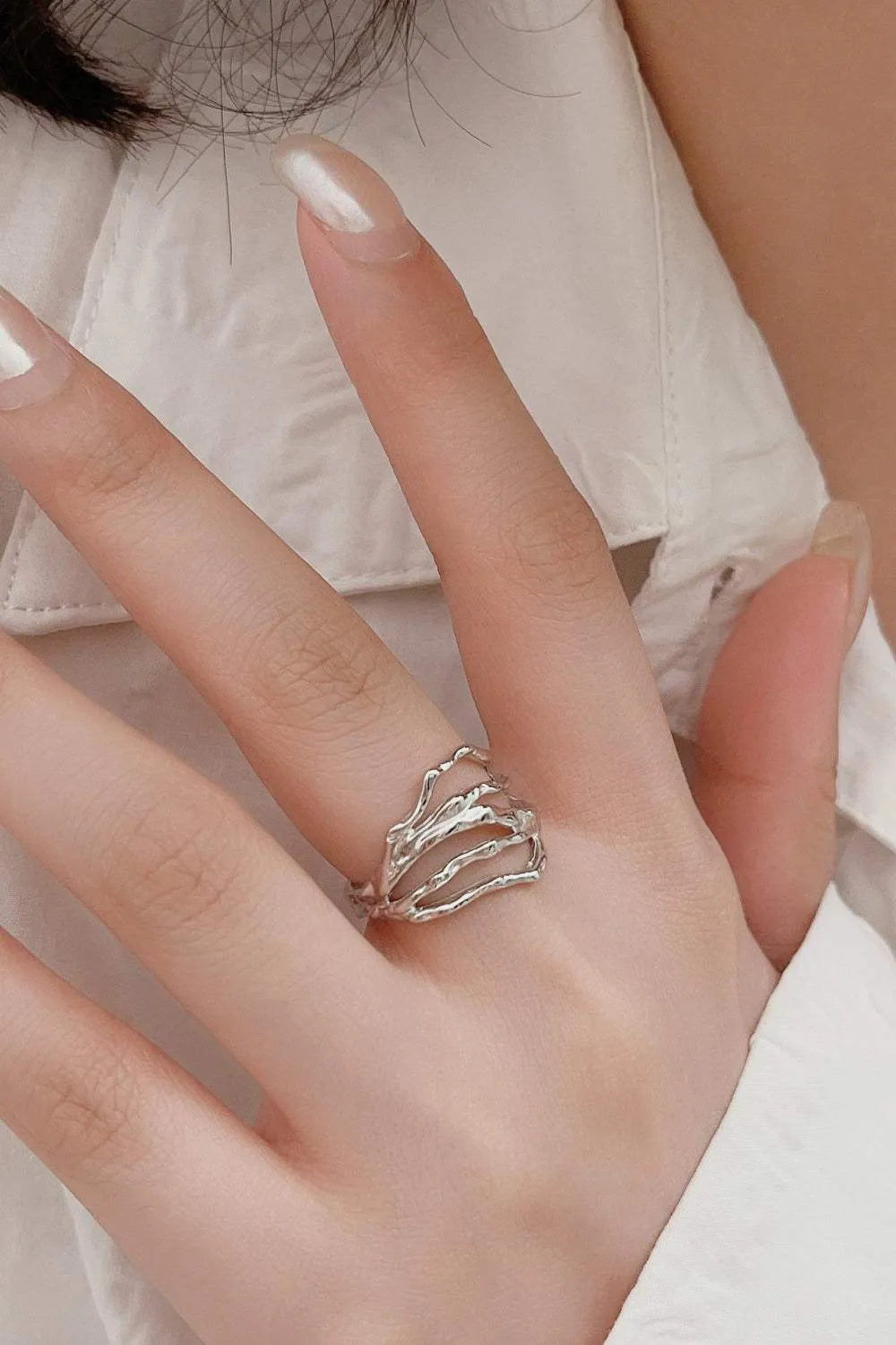 Cutout Open Ring Silver One Size Rings - Tophatter Daily Deals