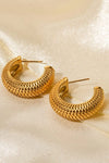 Stainless Steel Scale C-Hoop Earrings Earrings - Tophatter Daily Deals