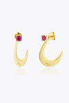 Zircon 925 Sterling Silver Earrings Gold Rose One Size Earrings - Tophatter Daily Deals