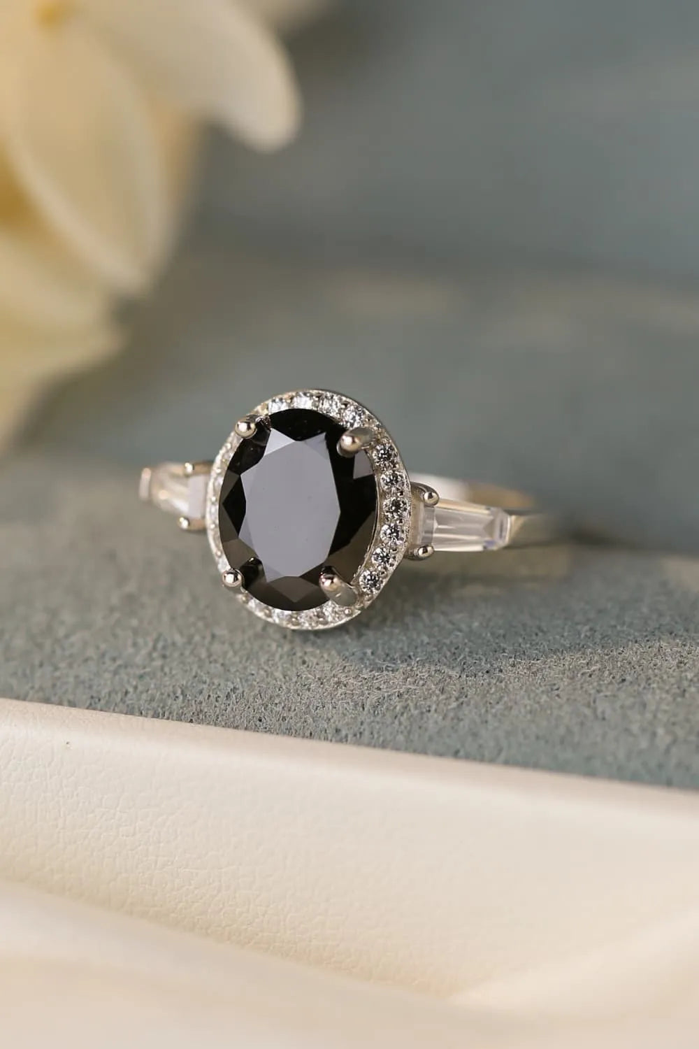 Agate 925 Sterling Silver Halo Ring Rings - Tophatter Daily Deals