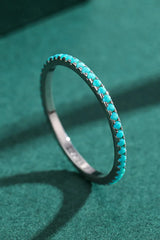 925 Sterling Silver Artificial Turquoise Ring Rings - Tophatter Daily Deals