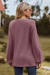 Notched Neck Raglan Sleeve Blouse Blouses - Tophatter Daily Deals