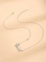 Zircon 925 Sterling Silver Butterfly Necklace Necklaces - Tophatter Daily Deals
