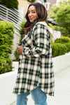 Plus Size Plaid Curved Hem Button Front Shirt Blouses - Tophatter Daily Deals