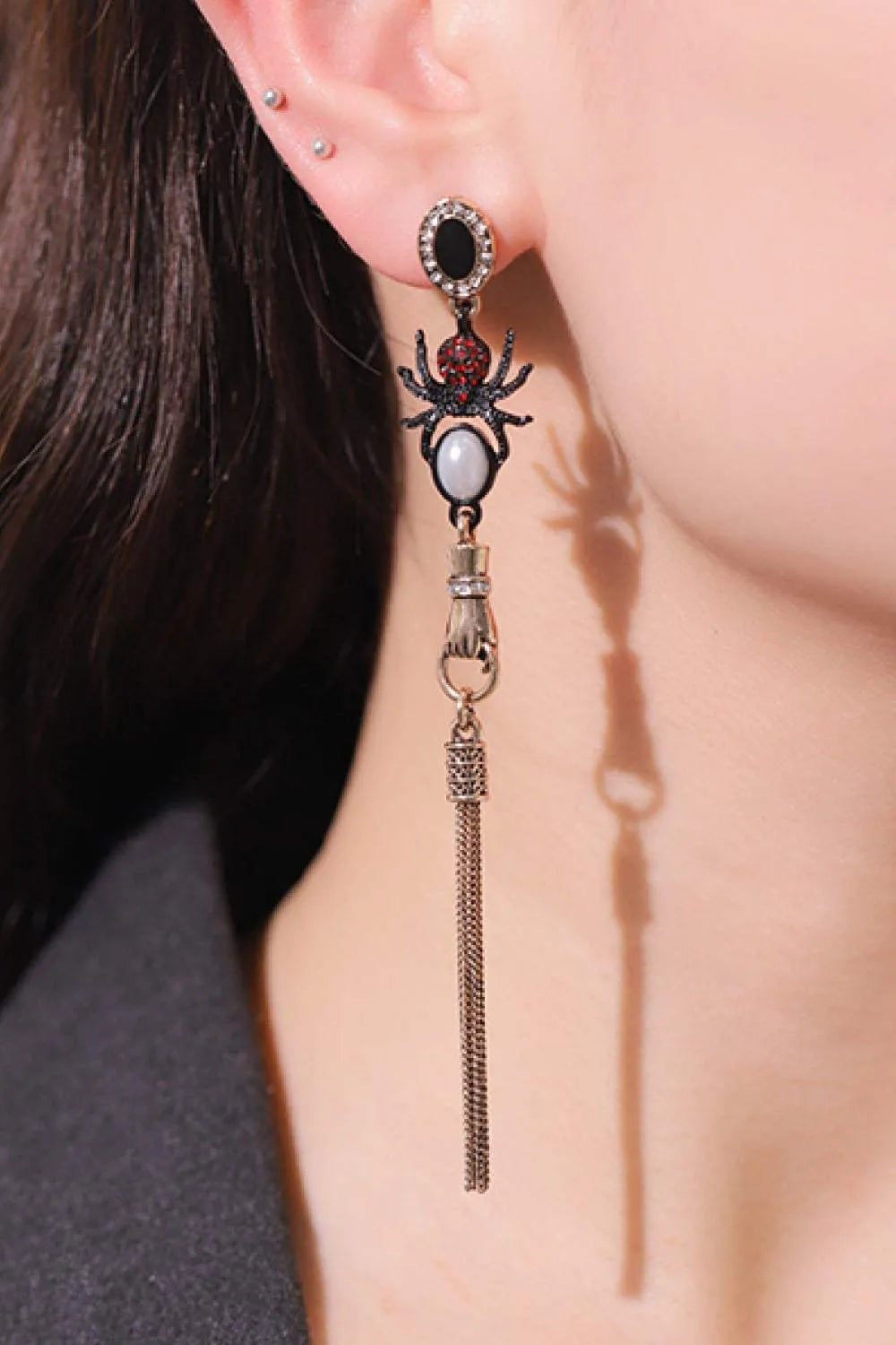 18K Gold-Plated Spider Drop Earrings Spider One Size Earrings - Tophatter Daily Deals