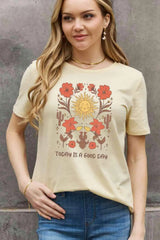 Simply Love Full Size TODAY IS A GOOD DAY Graphic Cotton Tee Women's T-Shirts - Tophatter Daily Deals