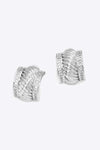 Textured Polished C-Hoop Earrings Earrings - Tophatter Daily Deals