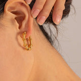 18K Gold-Plated Stainless Steel C-Hoop Earrings Earrings - Tophatter Daily Deals
