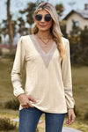 V-Neck Long Sleeve T-Shirt Pastel Yellow Women's T-Shirts - Tophatter Daily Deals